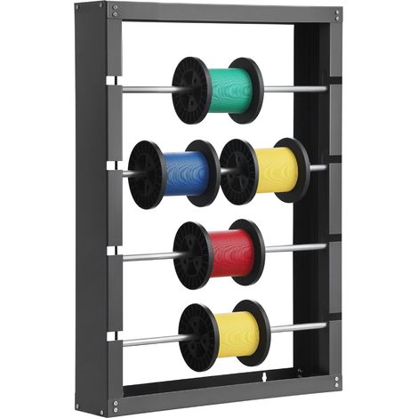 Support de Bobines de Fil, 4 Tiges Réglables, Porte-bobines de Câbles Mural Acier Laminé à Froid, Support de Rangement et Affichage de Câbles, Capacité de Charge 68 kg, pour Diverses Conditions (1/5)