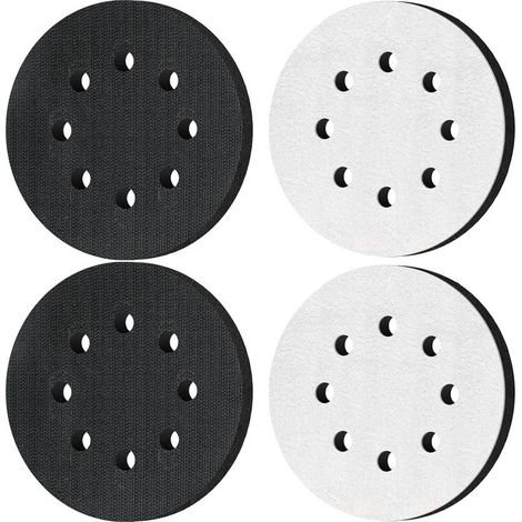 4pcs Tampon Interface en Éponge 125mm à 8 Trous Mousse Souple, Tampons de Ponçage pour Machines Pneumatique/Électrique de Polissage et Ponceuse à Auto-aspiration (1/5)