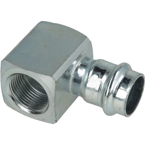 Raccord de transition en équerre à sertir en acier C 22 mm x 3/4’’ F/FF contour V