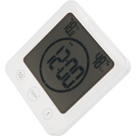 Thermomètre numérique blanc étanche pour extérieur et jardin avec crochet (1/5)