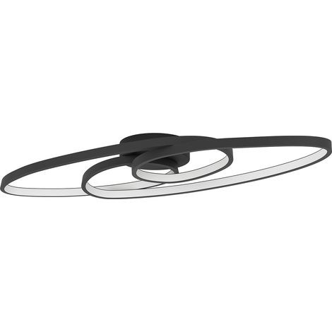 Plafoniera Contemporanea Gianella Alluminio Nero Luce Led Integrato 38W