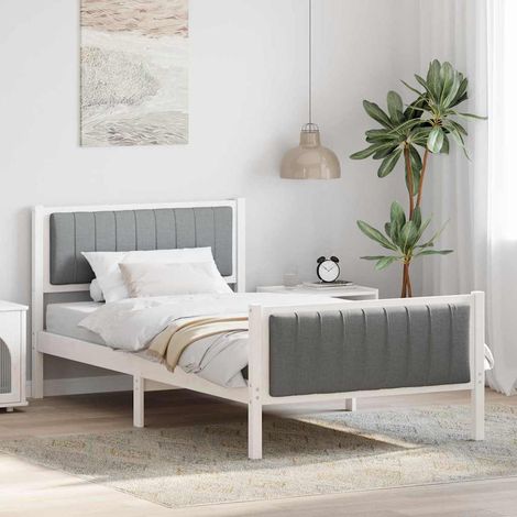 vidaXL Struttura del Letto Bianco e grigio chiaro 100 x 200 cm (1/5)