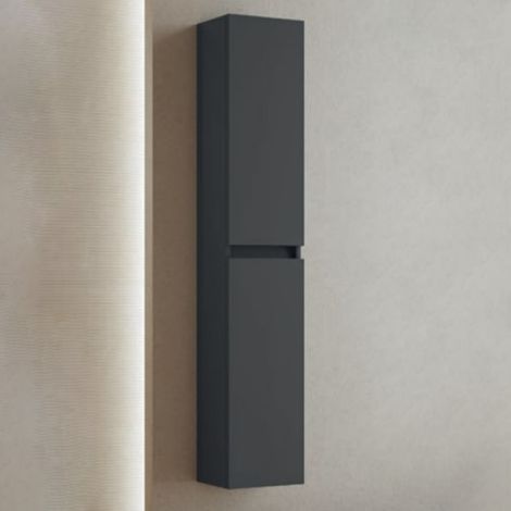 Colonna sospesa in legno a due ante H160 cm CUBE Grafite Opaco (1/3)