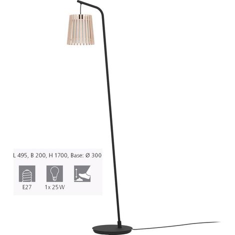 Piantana Contemporanea Fattoria Acciaio Nero 1 Luce E27 (1/2)