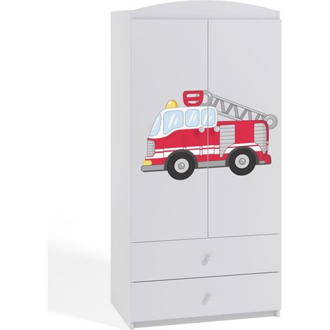 Armoire 2 portes enfant camion de pompier Drimy (1/4)