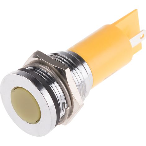Voyant LED lumineux Jaune RS PRO, dia. 16mm ( Prix pour 1 )