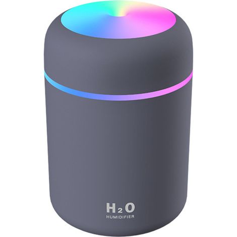 Umidificatore USB da 300 ml, con illuminazione colorata, nebulizzazione continua/intermittente e modalità silenziosa.