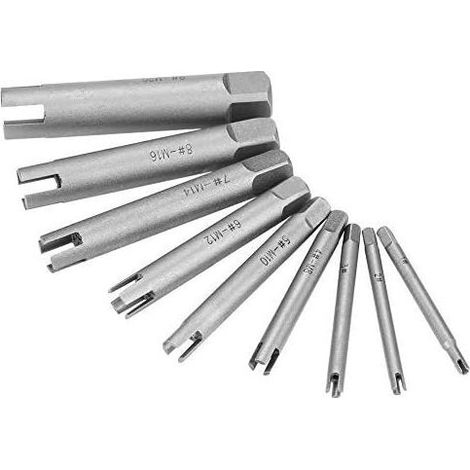 Extracteur de taraudage - Extracteur de taraudage Extracteur de vis Acier tête cassée Tarauds Dissolvant Vis Stripped Jeu de robinets extracteurs (Taille : 9Pcs) (1/5)
