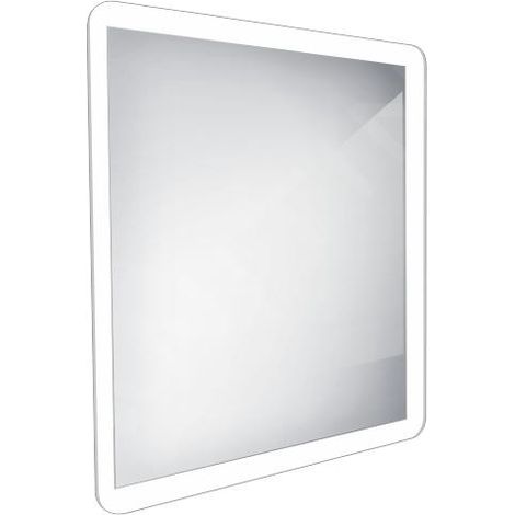 Nimco - Miroir de salle de bains éclairé par LED 60x60 cm, arrondi, aluminium ZP 19066 (1/3)