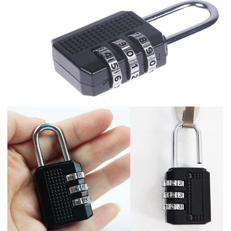 TrAdE Shop Traesio - Lucchetto A Combinazione 3 Cifre Valigie Armadietti Di Sicurezza 53x23x13mm - (1/2)