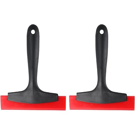 Grattoir de nettoyage multifonctionnel en silicone en 2 pièces, mastic pour joints de carrelage, grattoir à joints, film teinté pour vitres de voiture, grattoir à verre, déneigement, déglaçage. (1/4)