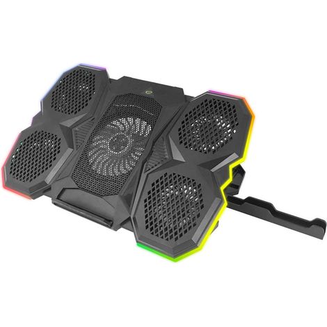 Pad di raffreddamento per notebook da gioco illuminato RGB Esperanza con supporto per telefono cellulare Breva (1/5)