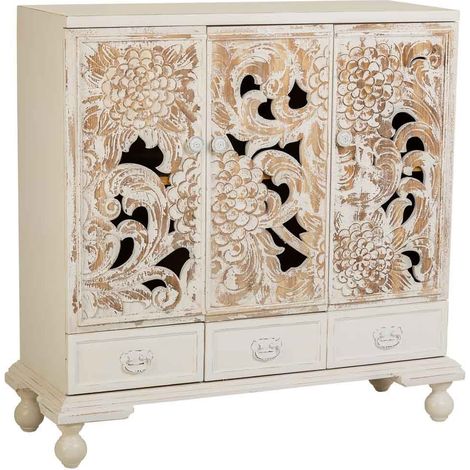 Aparador de madera blanco 115x43x110 (1/5)