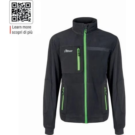 Sweat-shirt de travail avec fermeture à zip U-Power Venus - XL - Anthracite/Vert (1/3)