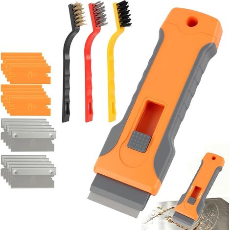 Grattoir Plaque Vitrocéramique Induction, avec 10 Lames Acier au manganèse Plastique pour Table de Cuisson Four Table à Induction Vitrocéramique avec 3 Brosse (1/5)