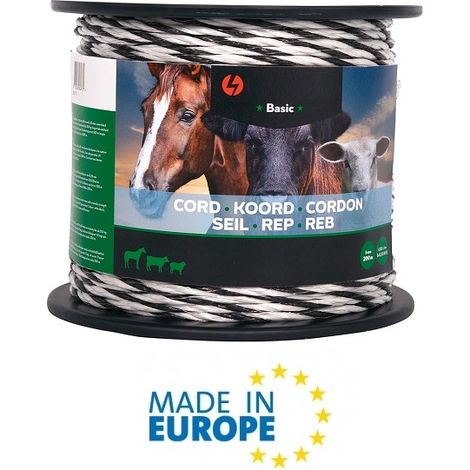 Corda Conduttrice Bianca Basic 5 mm ITALFROM Lunghezza 200 m per Recinzioni Elettriche (1/2)
