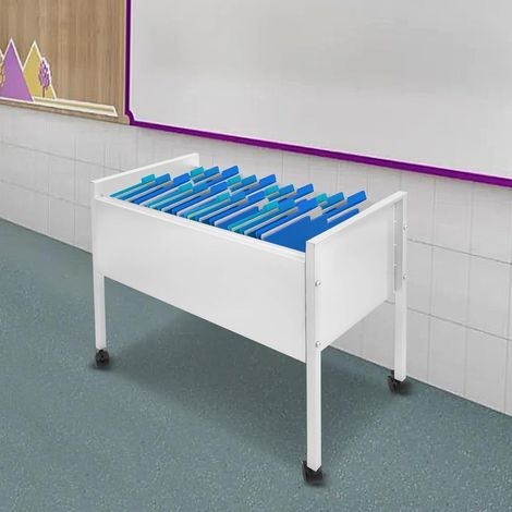 Chariot pour dossiers suspendus chariot de rangement sur roues porte-documents pliable haute capacité adapté aux bureaux salles de conférence salles de studio, etc (1/5)