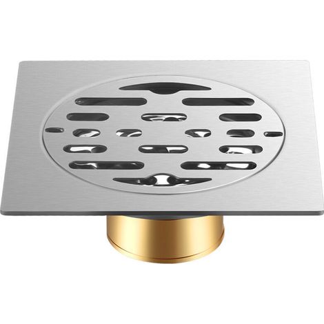 Siphon De Sol en Acier Inoxydable Épais Drain De Douche Carré Anti-Odeur 100 x 100mm