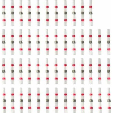 50pcs Cosses Electriques Souder Gaine Thermorétractable Terminaux Cuivre Electrique, Fil Câble Connecteur,Rouge - Connecteurs de Fil Cuivré Électriques (1/5)