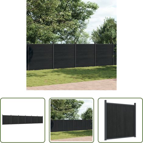 Sichtschutzzaun -  Zaunelement Grau 1045x186 cm WPC