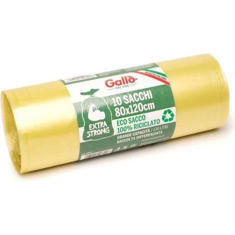 Sacco Immondizia Legacci Giallo 80X120 G 60 Pz 10 Gallo