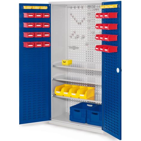 Kappes ®RasterPlan Werkzeugschrank 1950x1000m Modell 6 Tiefe 500mm Schlitzplattentüren enzianblau