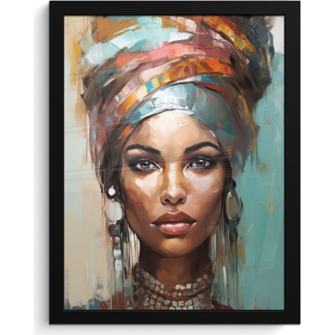 Framed Poster Woman - Art - Jewelry - Portrait 30x40 cm