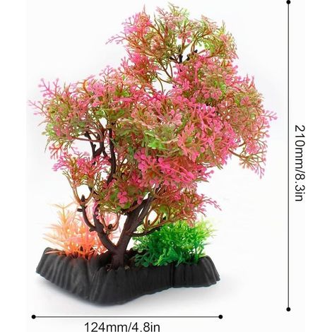 Plante Aquarium Artificielle, Longue 23 cm Décorations Aquarium, Plantes Hydroponiques Base Epaissie, Réservoirs Poissons Aquariums (1/4)