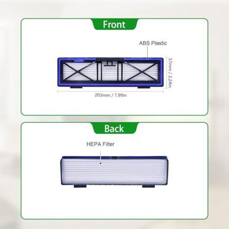 FOREHILL Lot de 5 filtres HEPA H12 de rechange bleus compatibles avec les aspirateurs robotiques Neato D10, D9, D8, D7, D6, D5, D4, D3. (1/4)