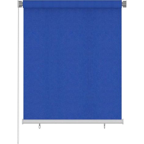 vidaXL Store roulant d'extérieur 125 (l) x 140 (H) cm bleu HDPE (1/5)