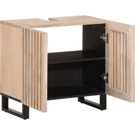 Armoire lavabo de bain 62x34x58 cm bois massif de manguier