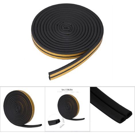 Ruban adhésif isolant acoustique pour fenêtres et portes, strip Rubber Seal, modèle 96mm, noir, 5m