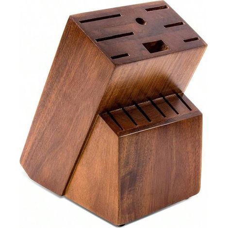 Portacoltelli universale, grande blocco in legno con 14 scomparti, ideale per riporre e organizzare coltelli da ufficio o da tagliere. Dimensioni: 15 x 13,4 x 22 cm (1/5)