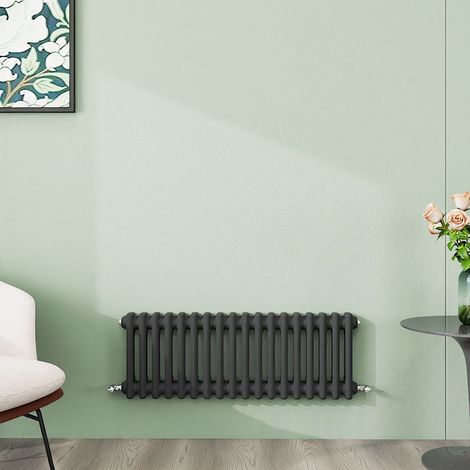 AICA 300x830mm Anthracite Horizontal Traditional Radiator Cast Iron 2 Column Heating UK
