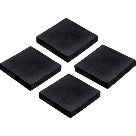 4pcs Tampons en Caoutchouc Anti-Vibrations Durs, Tapis d'Isolation de Vibrations Carré 50mm, Blocs en Caoutchouc Antidérapants Anti-Bruit pour HVAC, 10mm Épaisseur (1/4)