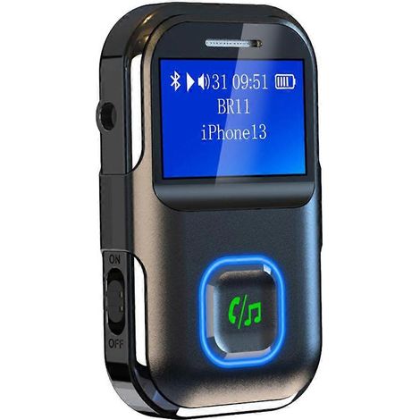 Récepteur Bluetooth BR11 mains libres, appels sur grand écran, adaptateur audio sans fil 3,5 mm, portable (1/5)