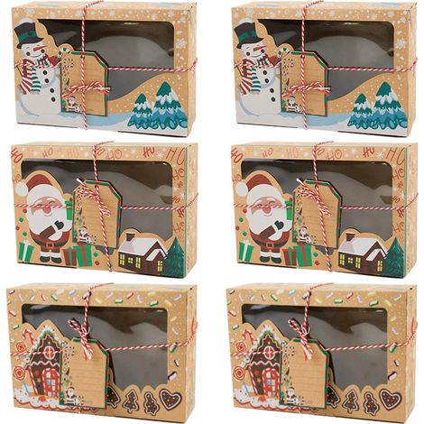 Boîte à biscuits de Noël transparente, boîte de rangement pour biscuits de Noël (1/5)