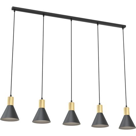 Suspension linéaire ROSA noir/or 5xE27 cônes Emibig (1/5)