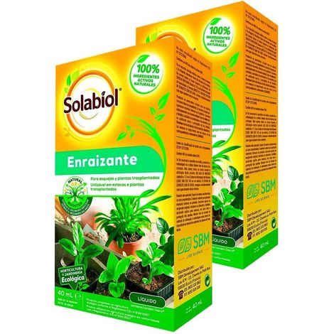 Solabiol Pack 2 Enraizante líquido 100% orgánico para esquejes y Plantas trasplantadas, Formato 40mL