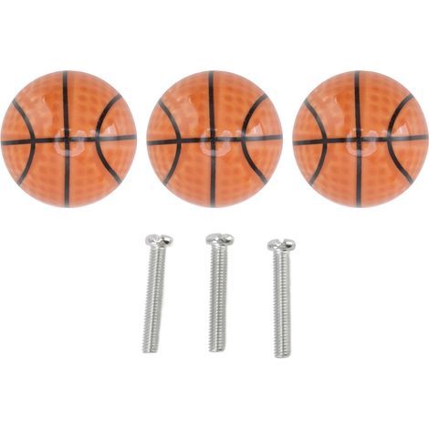 Set aus 3 Küchenschrankknöpfen im Basketball-Stil, kugelförmige Schubladengriffe mit einem Loch, Keramikgriff (1/5)