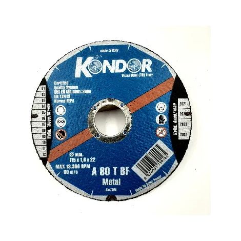 DISCO ABRASIVO KONDOR PER FERRO D.115X1,6X22 mm