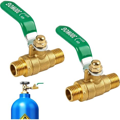 2 Pièces 1/4" Bsp Robinet à Tournant Sphérique En Mâle-Mâle,Vanne à Bille En Laiton,Deux Voiescompatible Avec Les Raccords De Tuyauterie Standards (1/5)