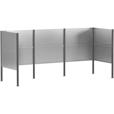 Cache-poubelle 249 x 85 x 113 cm Acier galvanisé Argenté - vidaXL