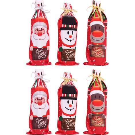 Housse Pour Bouteille De Vin - Décoration De Noël - Convient À La Plupart Des Bouteilles - Réutilisable - Lot De 1 (1/5)