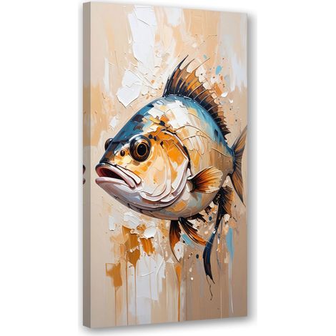 Wandbild Meeresfisch Beige 50x100 cm