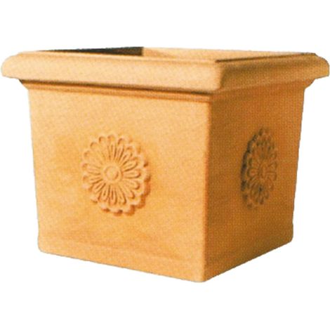 Vaso quadrato con rosone impruneta Telcom - 49x49x41 cm