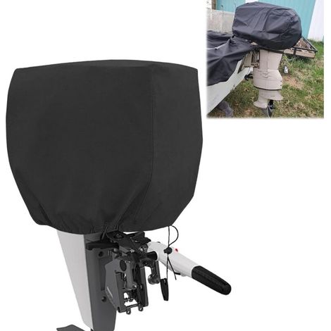 Demi-Couverture de Moteur Hors-Bord: Housse de Moteur Hors-Bord pour Tissu Oxford 600D, Housse Protection Moteur Bateau pour Moteur Hors-Bord 100-150HP 74 45 58 CM (1/4)