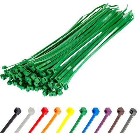 Lot de 100 Collier de serrage Nylon 300mm x 4,8mm Vert Résistant UV pour Câblage Jardinage (1/5)