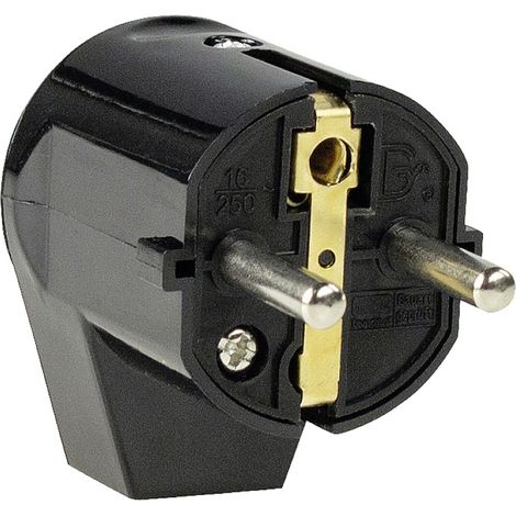 AS Schwabe 45042 Schutzkontakt-Winkelstecker Kunststoff 230 V Schwarz IP20