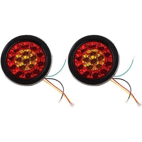 Lot de 2 feux arrière multifonctions à 16 LED, 12 V, clignotant ambre, feu antibrouillard pour camping-car (1/5)